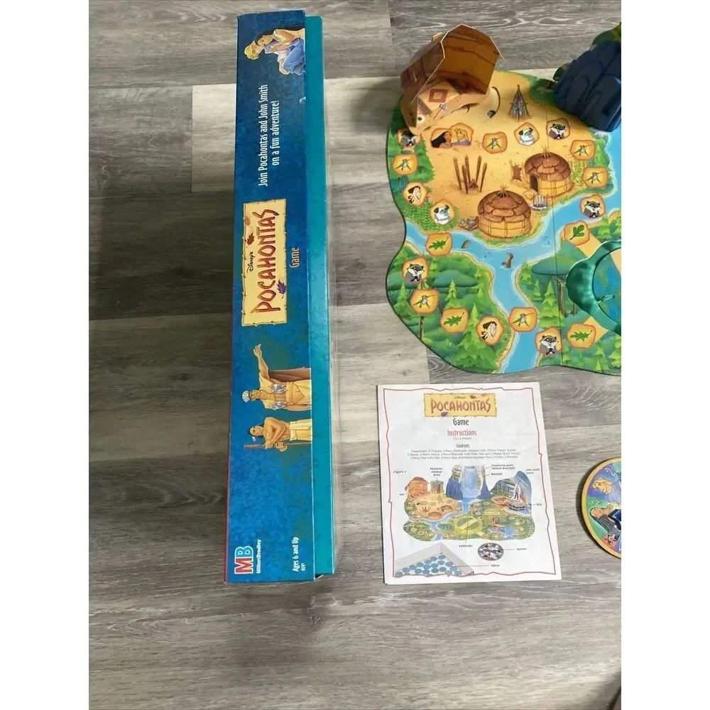 Pocahontas Board Game Disney 1994 Milton Bradley NOT COMPLETE- READ